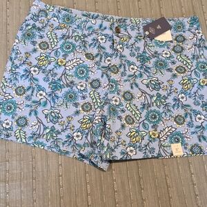 St. John's Bay Floral Women's Shorts - Blue and Yellow